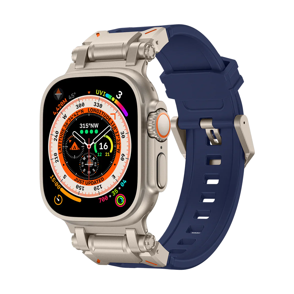 #Color_Titanium Adapter-Blue Band