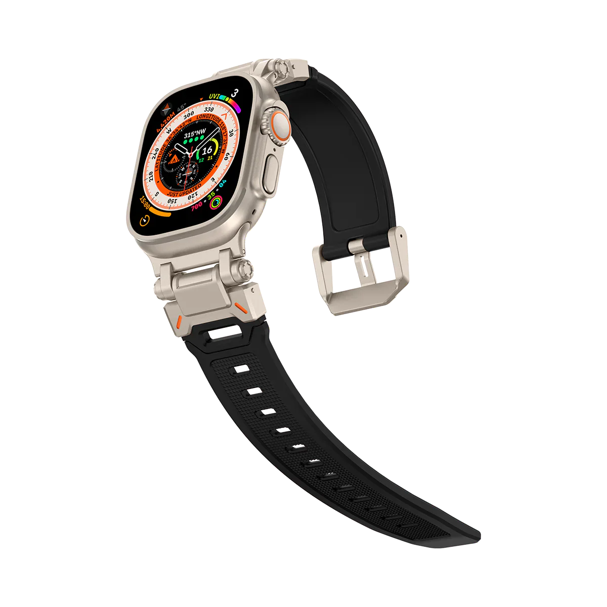#Color_Titanium Adapter-Black Band