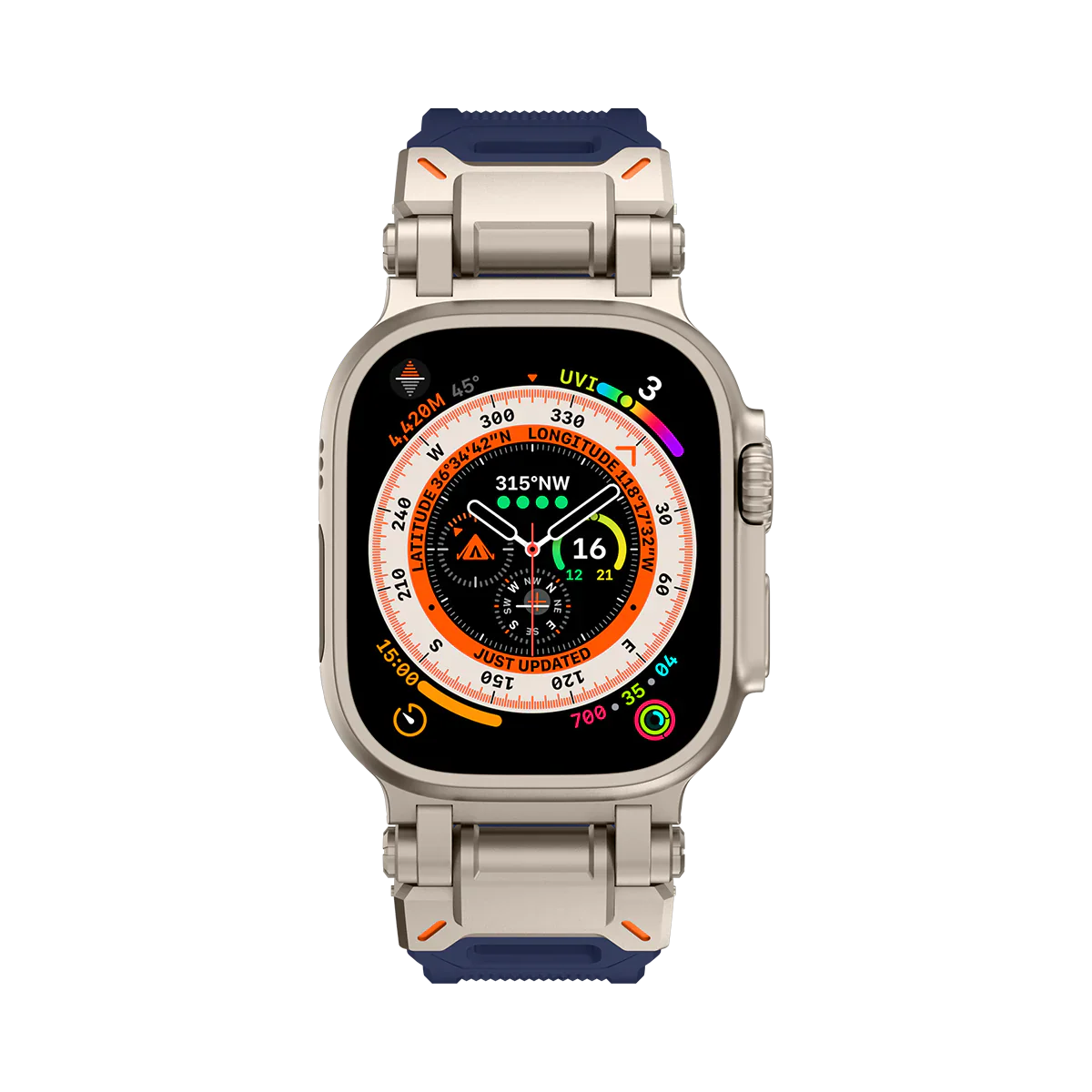 #Color_Titanium Adapter-Blue Band